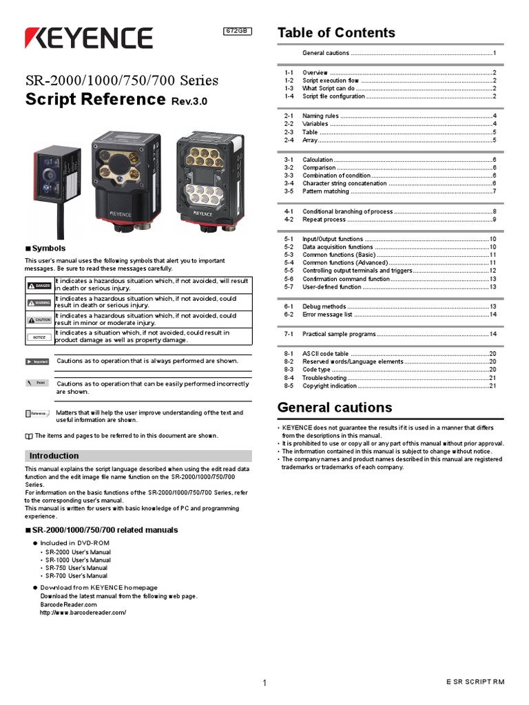 Script Reference: SR-2000/1000/750/700 Series | PDF | Array Data Type ...