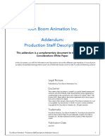 Boom - Toon Boom Animation Inc - Addendum Production Staff Descriptions This Addendum Is A Complementary Document To The Production - 2