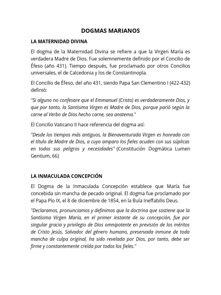 Los Dogmas Marianos 2 | PDF | María, madre de Jesús | Teología Católica ...