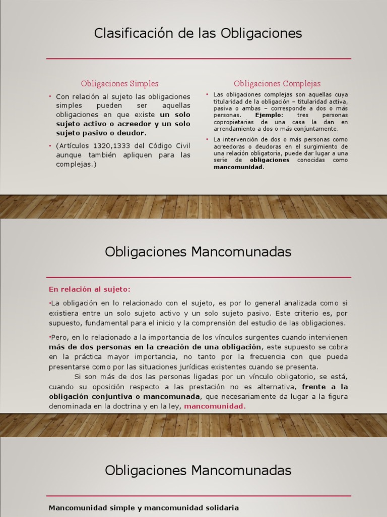 Clasificación de Obligaciones Mancomunadas | PDF | Pagos | Estatuto de ...