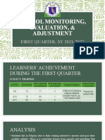 School Monitoring, Evaluation, & Adjustment: FIRST QUARTER, SY 2021-2022
