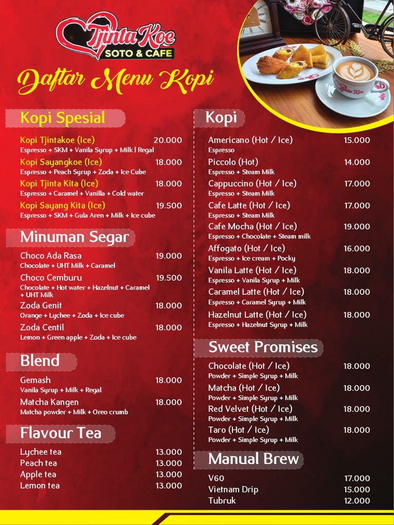 Menu Kopi dan Minuman Segar | PDF | Food And Drink | Food And Drink ...
