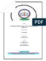 The Influence of Affective Domain On The Learning of Students at Primary Level