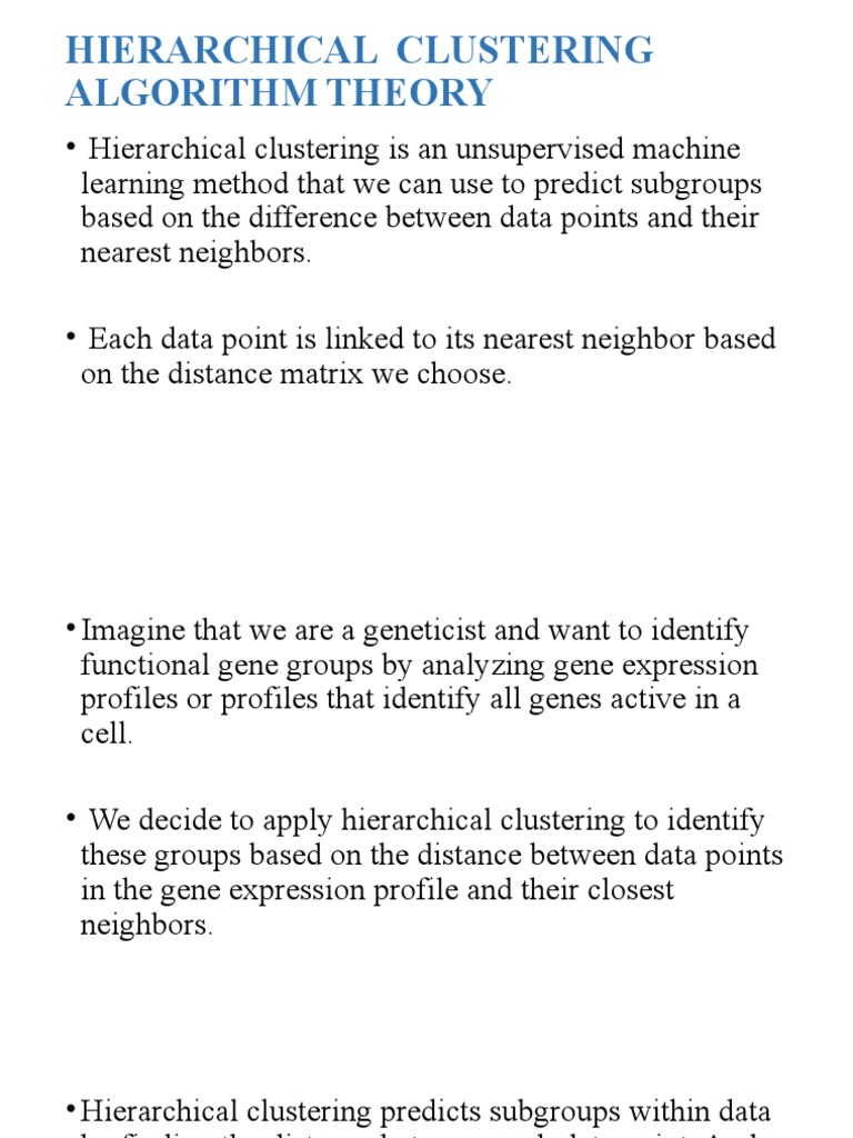 Hierarchical Clustering Algorithm Theory | PDF | Technology & Engineering