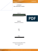 Taller Función Lineal y Función Cuadrática