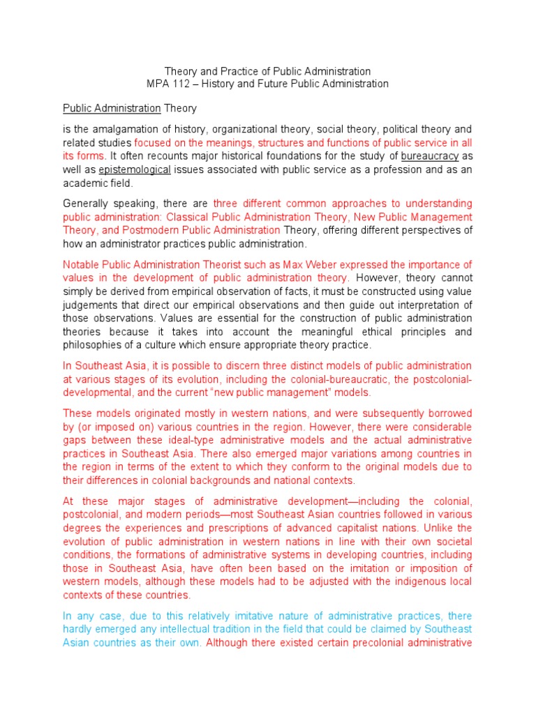 Public Administration Theories in Southeast Asia | PDF | Public ...