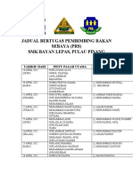 Jadual Bertugas Pembimbing Rakan Sebaya