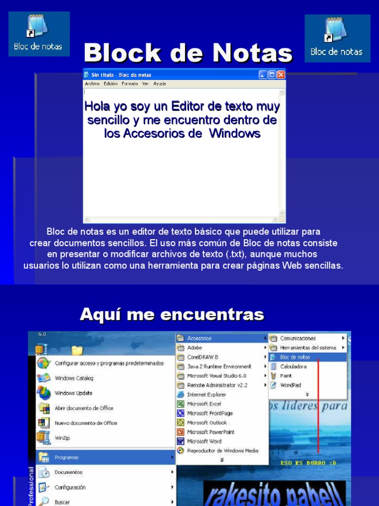 Comparativa: Bloc de Notas vs WordPad | PDF | Ventana (informática ...