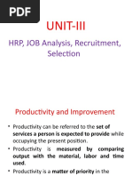 Unit-Iii: HRP, JOB Analysis, Recruitment, Selection