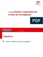 Sesión 11 al 14 Exposición de la idea de investigación