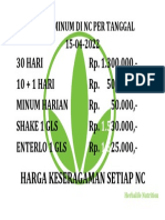 Harga Minum Di Nc Per Tanggal 15