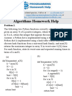 Algorithms Homework Help