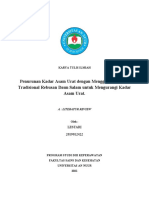 Penurunan Kadar Asam Urat Dengan Menggunakan Obat Tradisional Rebusan Daun Salam Untuk Mengurangi Kadar Asam Urat