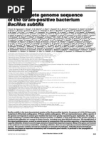 The Complete Genome Sequence of the Gram-Positive Bacterium Bacillus Subtilis