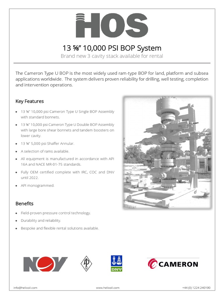 10,000 PSI BOP System for Rental | PDF | Mechanical Engineering | Gas ...