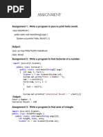 Assignment: Assignment 1: Write A Program in Java To Print Hello World