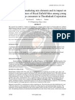 Analysis of Marketing Mix Elements and Its Impact On Brand Preferences of Royal Enfield Bikes Among Young Age Consumers in Thoothukudi Corporation