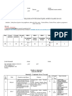 Planification Annuelle Des Activités Didactiques. Année Scolaire 2020-2021