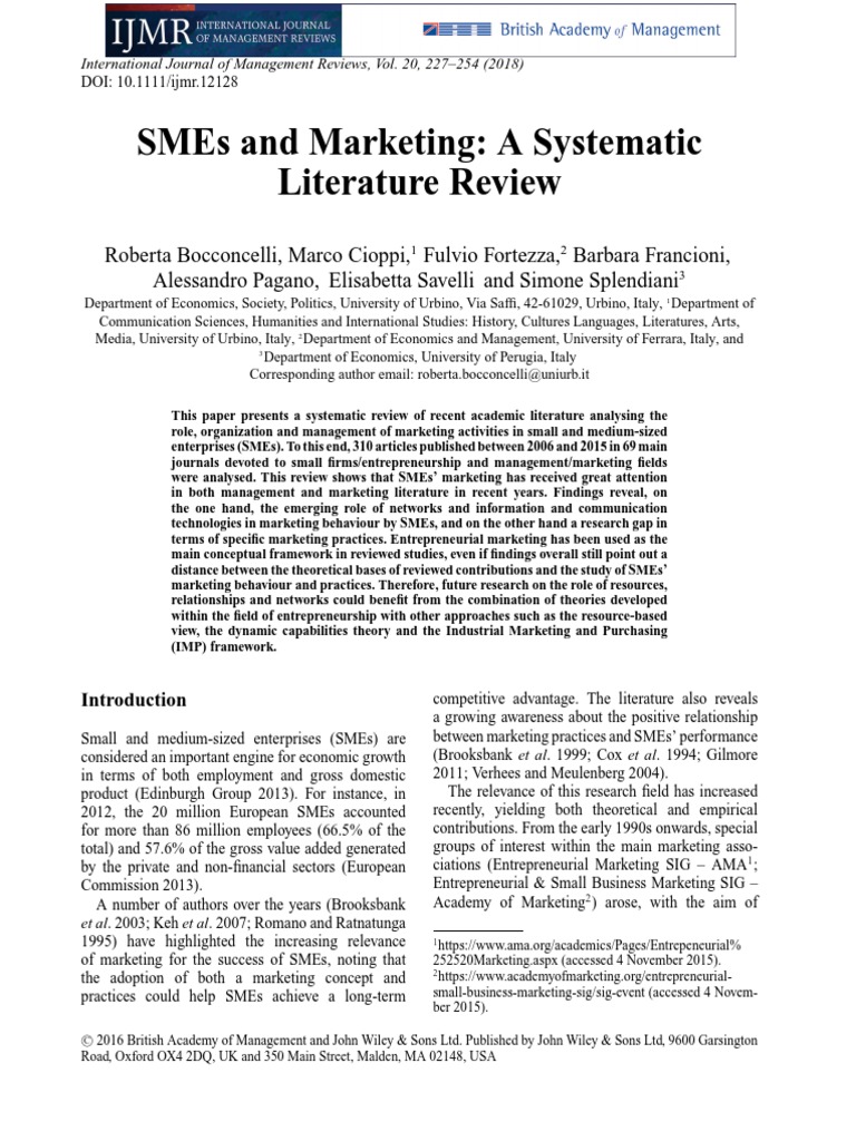 A Systematic Literature Review | PDF | Marketing | Entrepreneurship