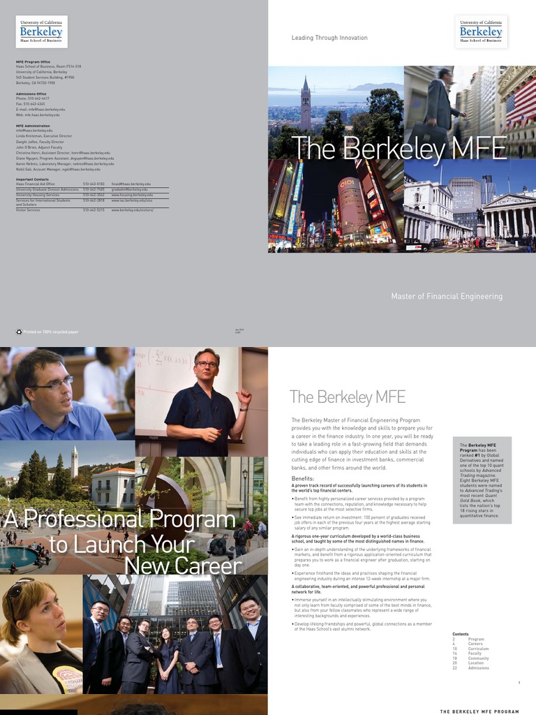 Berkeley MFE: Launch Your Finance Career | PDF | Career & Growth ...