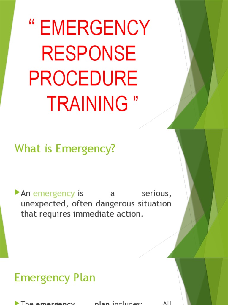 Emergency Response Procedure Training | PDF | Emergency | Emergency ...