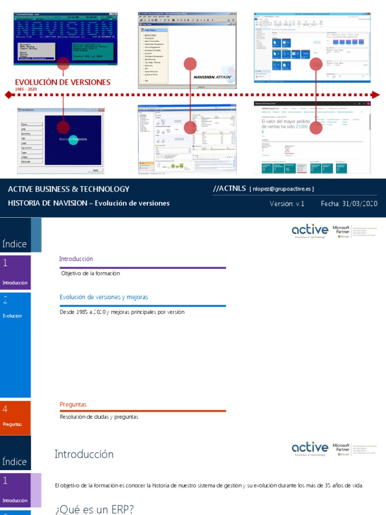 Formación - Evolución de Versiones v1 | PDF | Microsoft Dynamics Nav ...