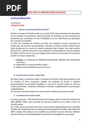 Droit de la Protection Sociale en France | PDF | Sécurité sociale