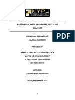 Human Resource Information System DSM2123: Individual Assignment: Journal Summary