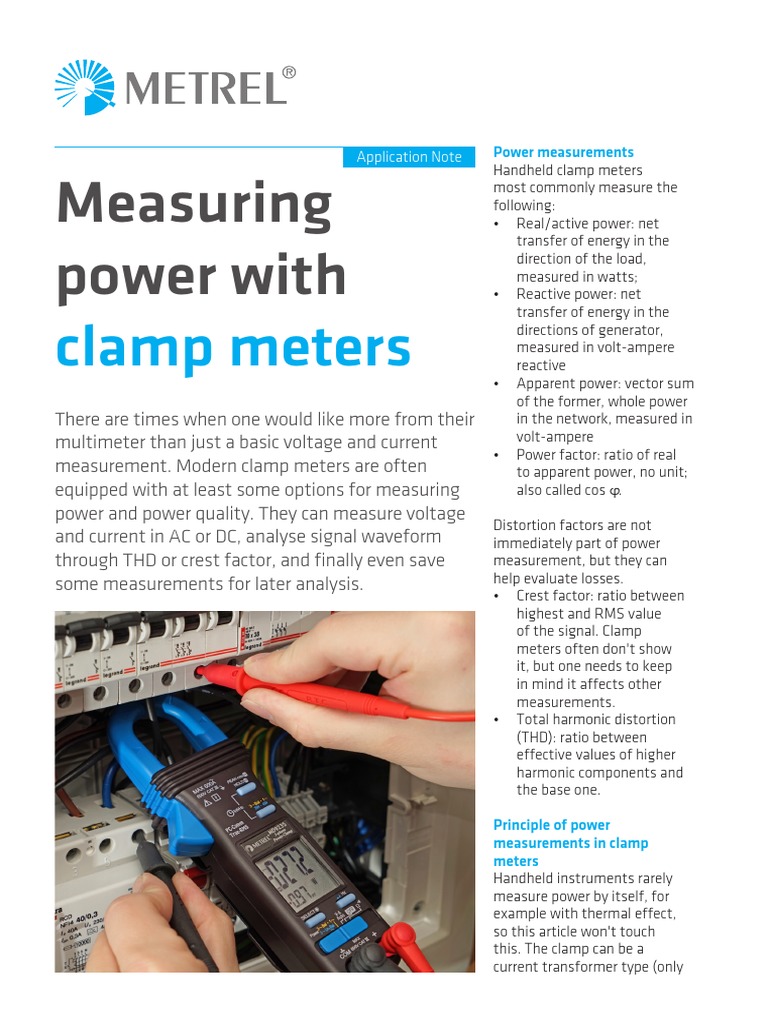 Power Measurement with Clamp Meters | PDF | Ac Power | Alternating Current