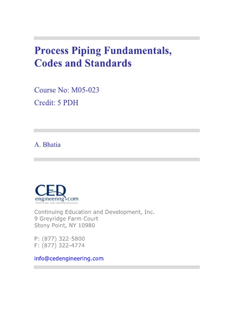 PROCESS PIPING FUNDAMENTALS CODES AND STANDARDS visual data 6