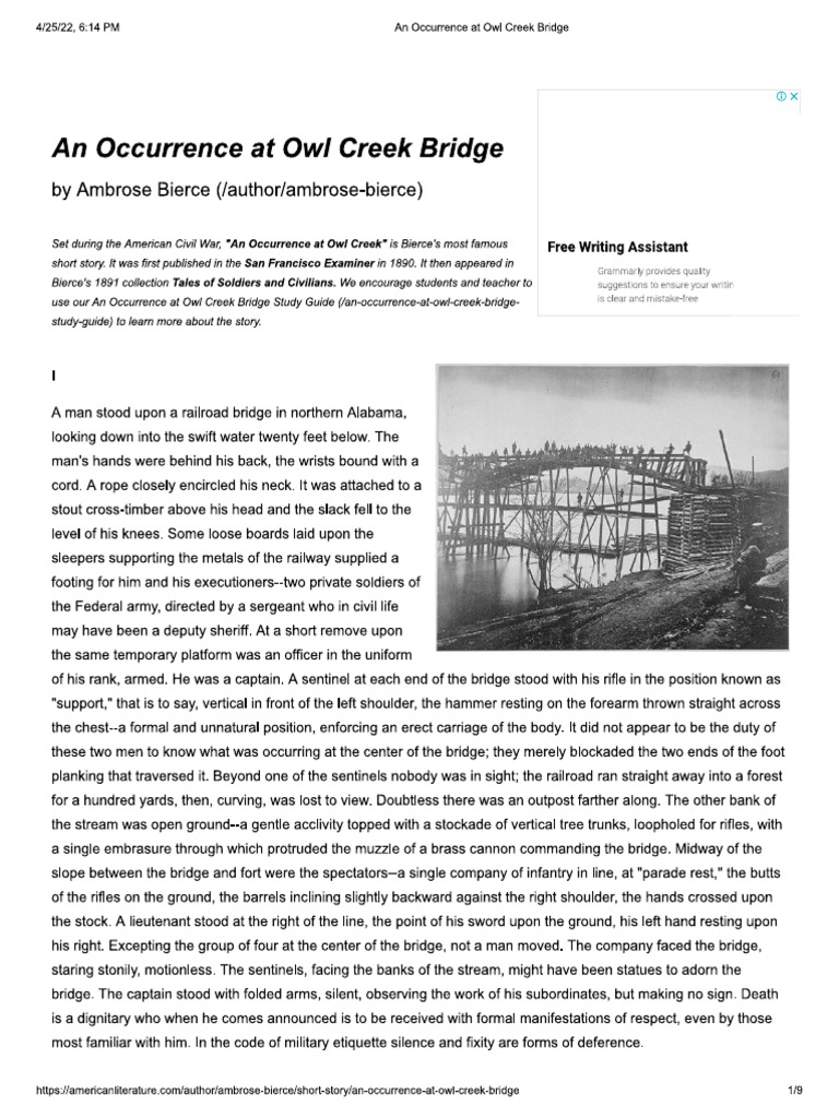 An Occurrence at Owl Creek Bridge | PDF