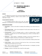 Cdi 8 - Technical English 2 (Legal Forms) : Police Report