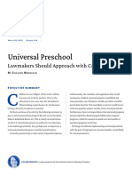 Universal Preschool Lawmakers: Should Approach with Caution