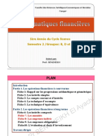 Pr BENCHEIKH Mathématiques Financières (Fiches 7 Et 8)