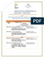Programa Seminario Virtual Internacional - Chiloé 2020
