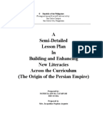 A Semi-Detailed Lesson Plan in Building and Enhancing New Literacies Across The Curriculum (The Origin of The Persian Empire)