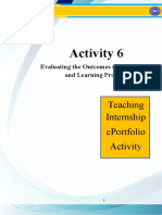 Activity 6: Teaching Internship Eportfolio Activity