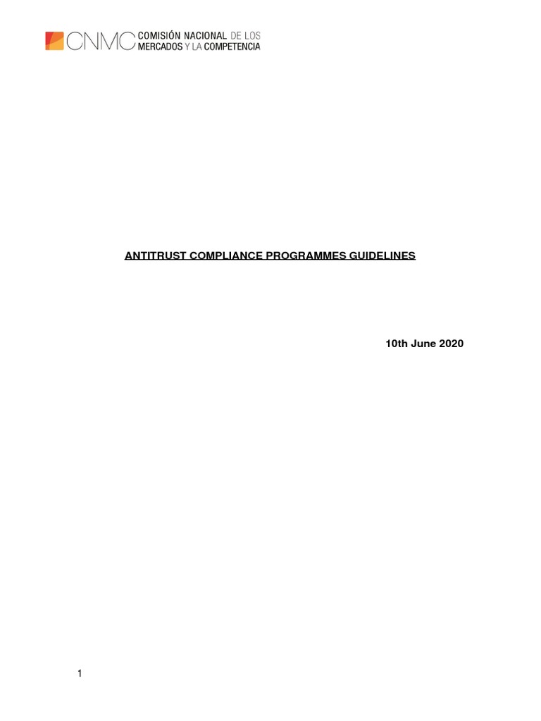 Antitrust Compliance Program Guidelines | PDF | Risk | Regulatory ...