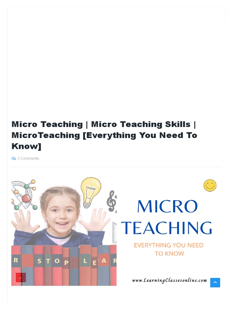 Micro Teaching Skills - Everything You Need To Know | PDF | Teachers ...