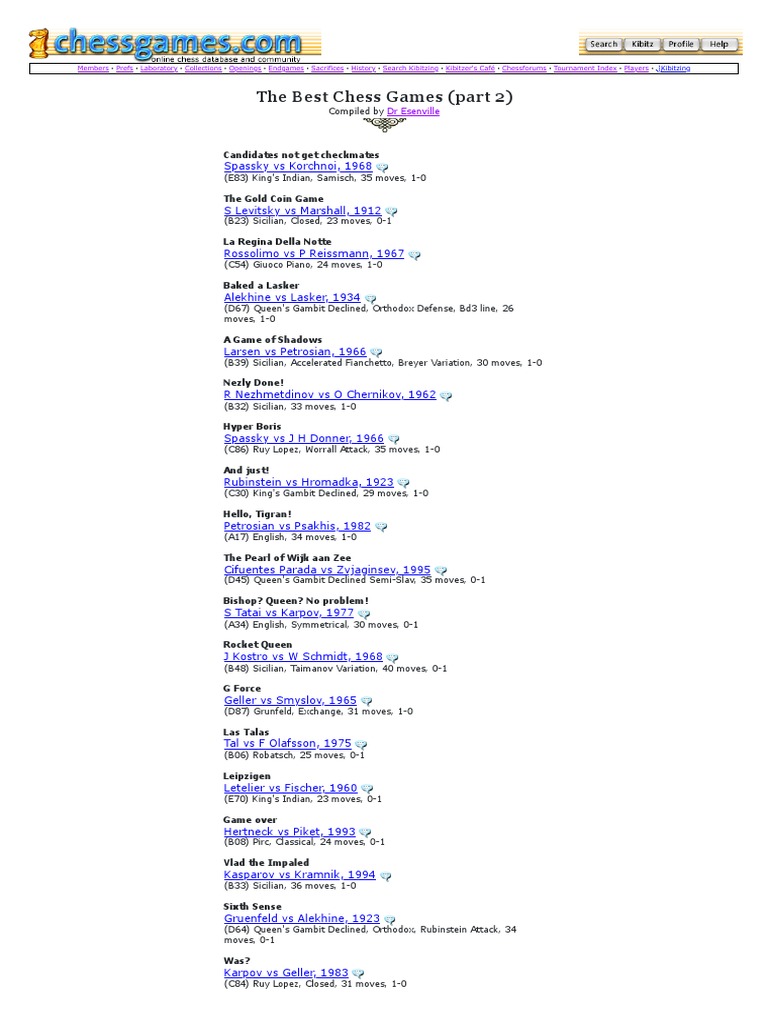 Chessgames.com: Chess Games Database & Community