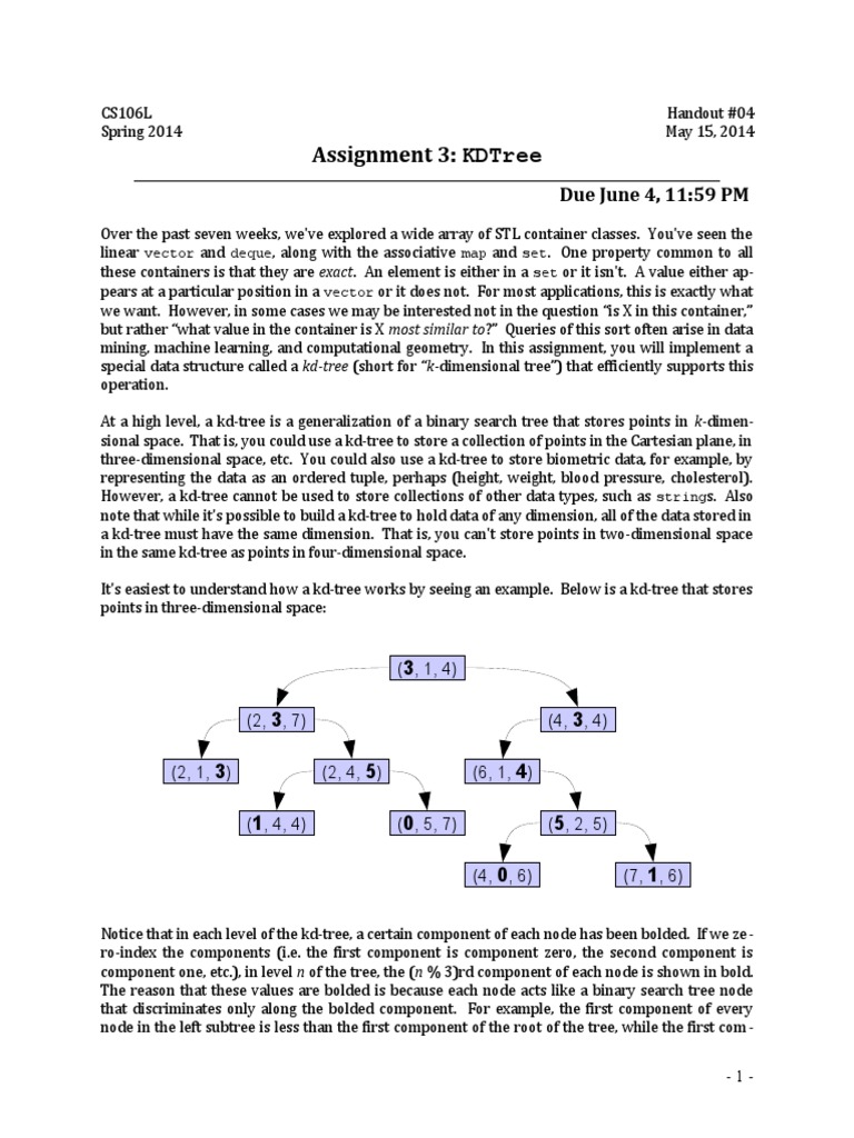 Assignment 3 Kdtree | PDF | Array Data Structure | Algorithms And Data ...