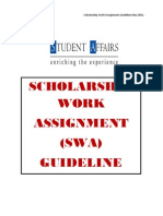 Scholarship Work Assignment (SWA) Guideline