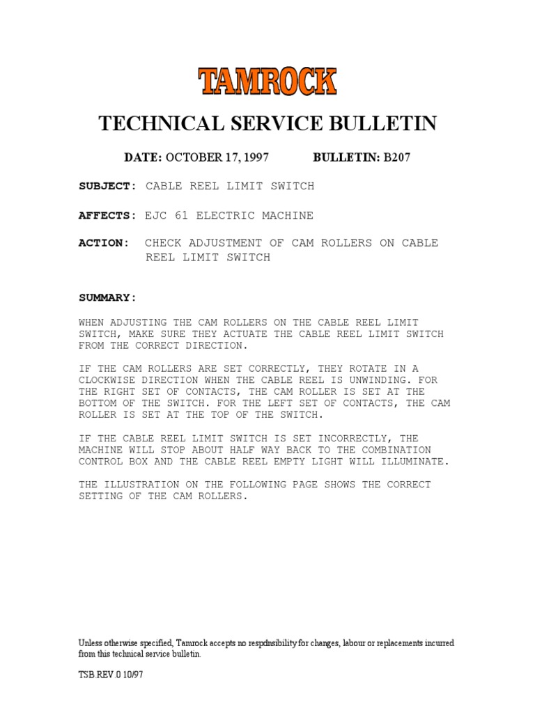 Sb207 Cable Reel Limit Switch PDF