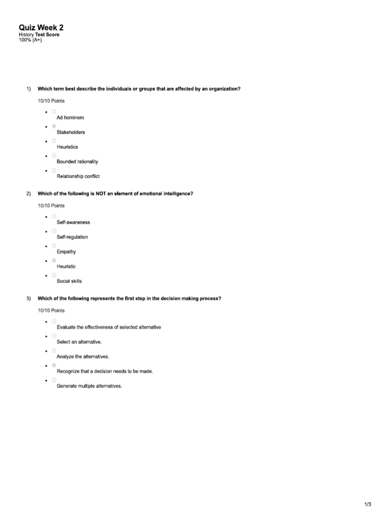 Quiz 2 On Principles of Management | PDF