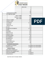 Political Price List 2022