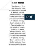 Cuatro Tablas Letra