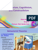 Behaviorism, Cognitivism, and Constructivism: Klara Ndoni Grupi B Pranuar: Ped. Gerda Sula