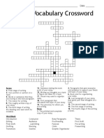 Writing Vocabulary Crossword: Name: - Date