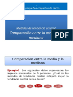 Comparación Media Mediana