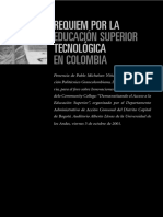 Requiem Por La Educacion Superior en Colombia